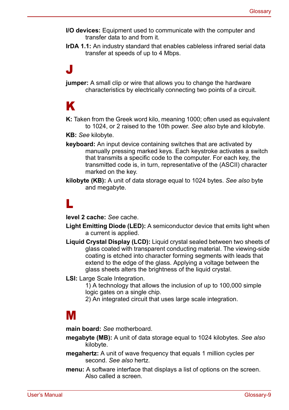 Toshiba Satellite Pro U200 User Manual | Page 225 / 236