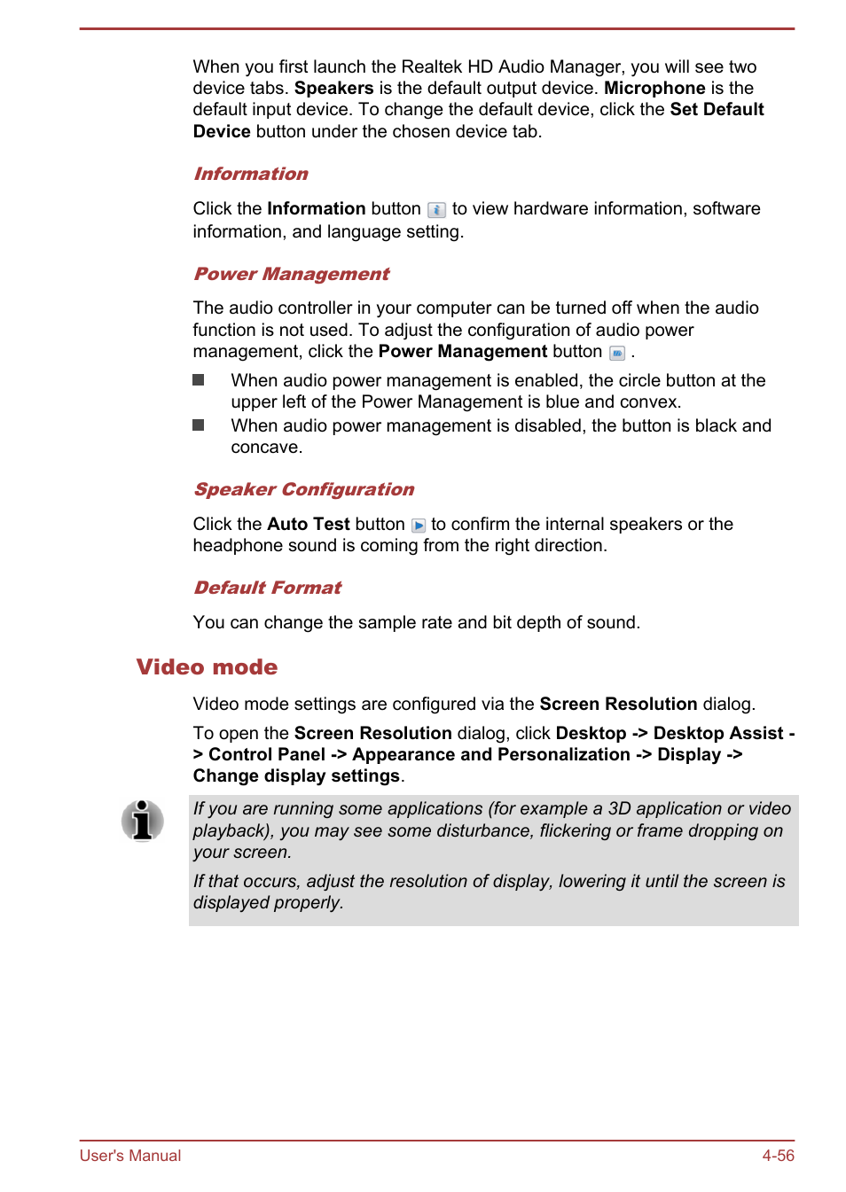 Video mode | Toshiba Satellite Pro A50-A User Manual | Page 108 / 165