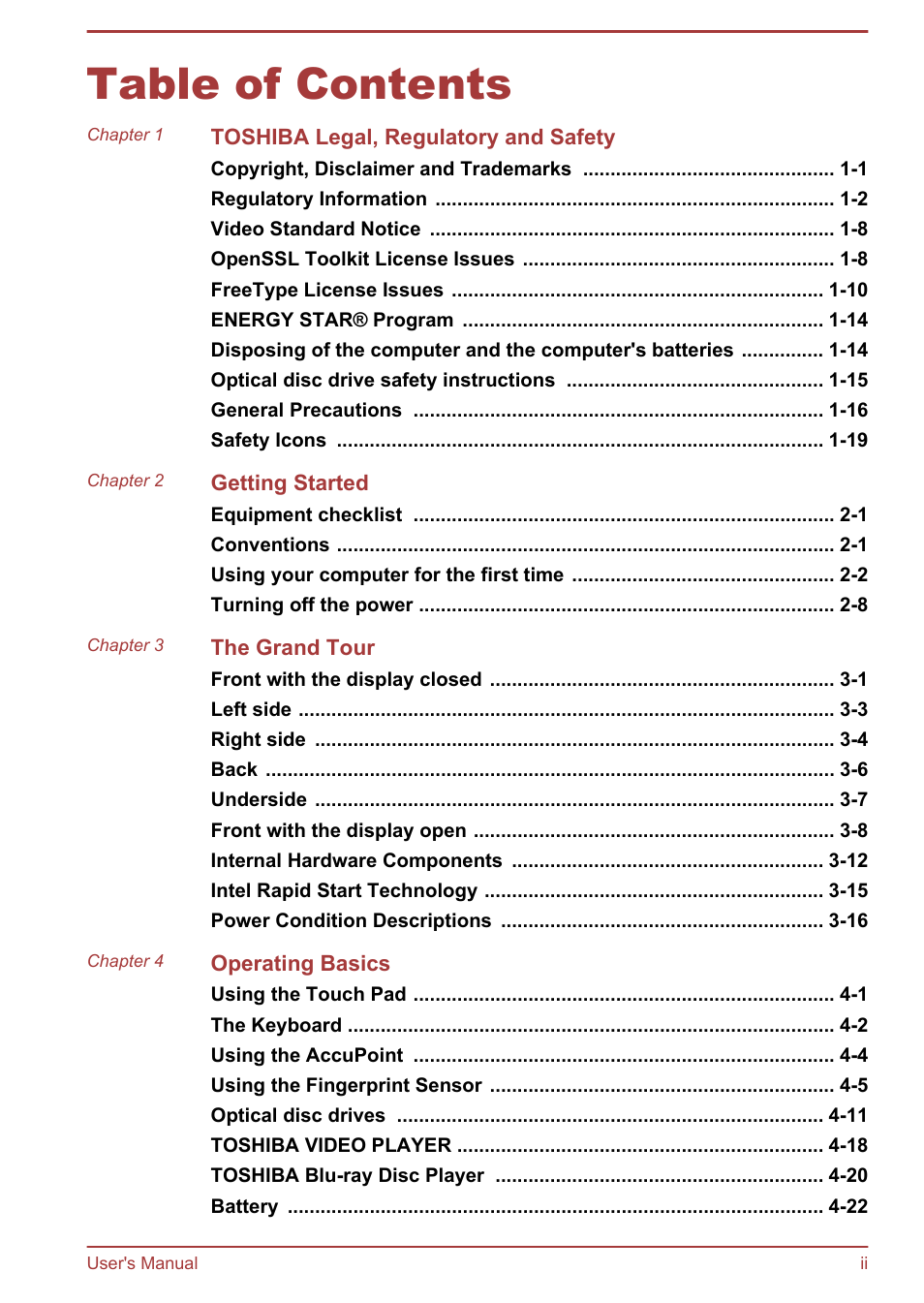 Toshiba Satellite Pro A50-A User Manual | Page 2 / 165