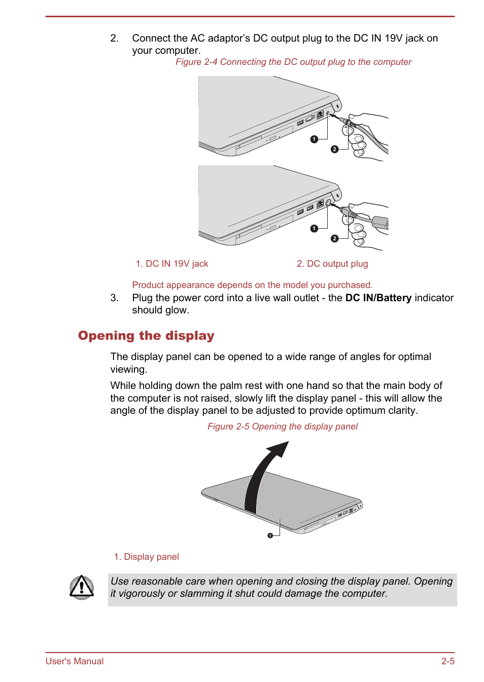 Opening the display | Toshiba Satellite Pro A50-A User Manual | Page 27 / 165