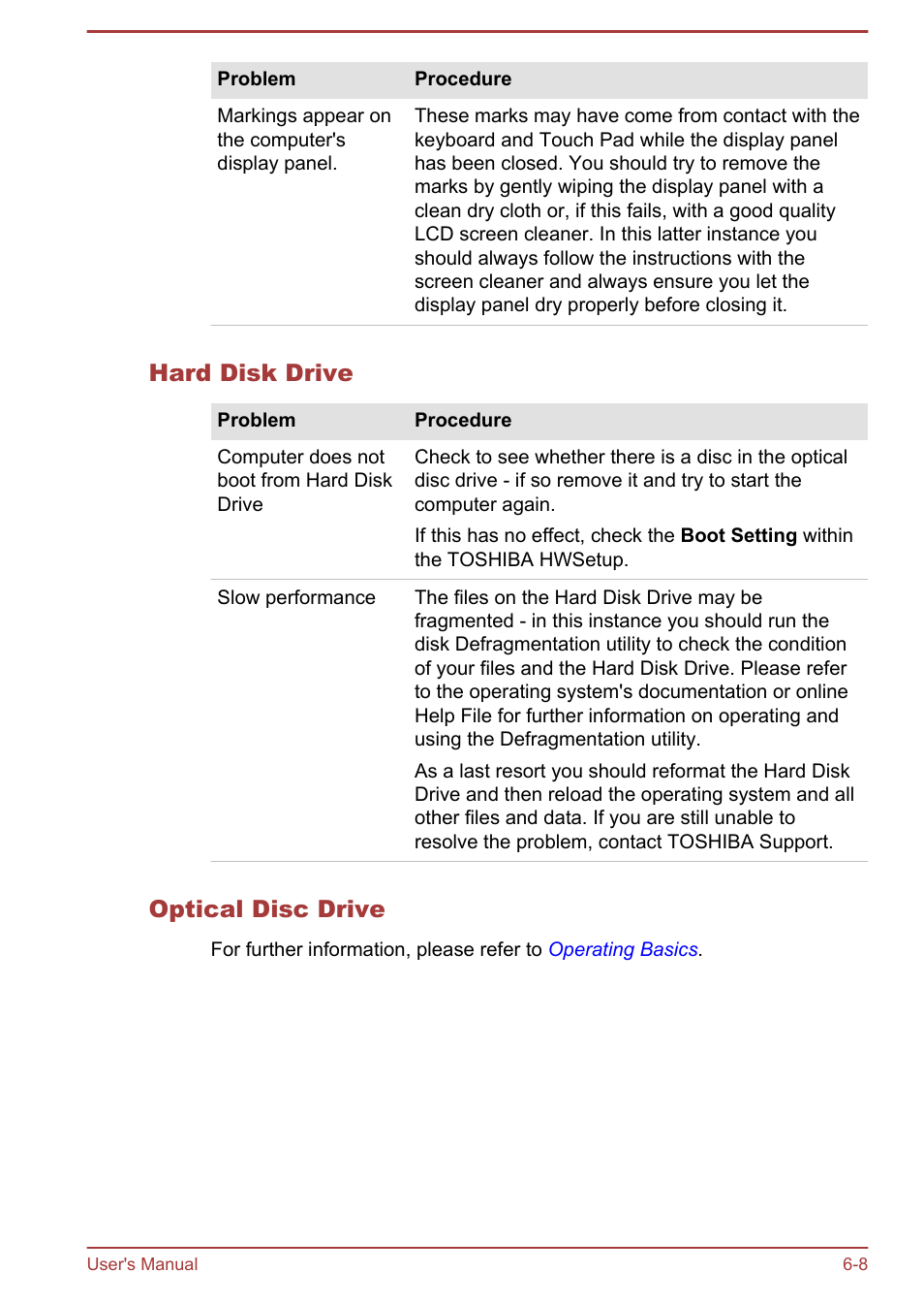 Hard disk drive, Optical disc drive | Toshiba Satellite Pro C50-A User Manual | Page 105 / 131