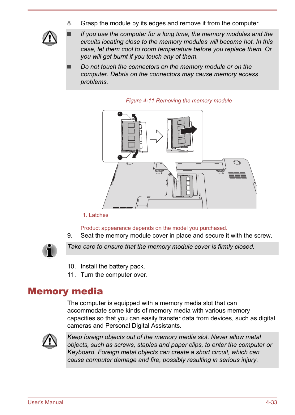 Memory media, Memory media -33 | Toshiba Satellite Pro C50-A User Manual | Page 75 / 131