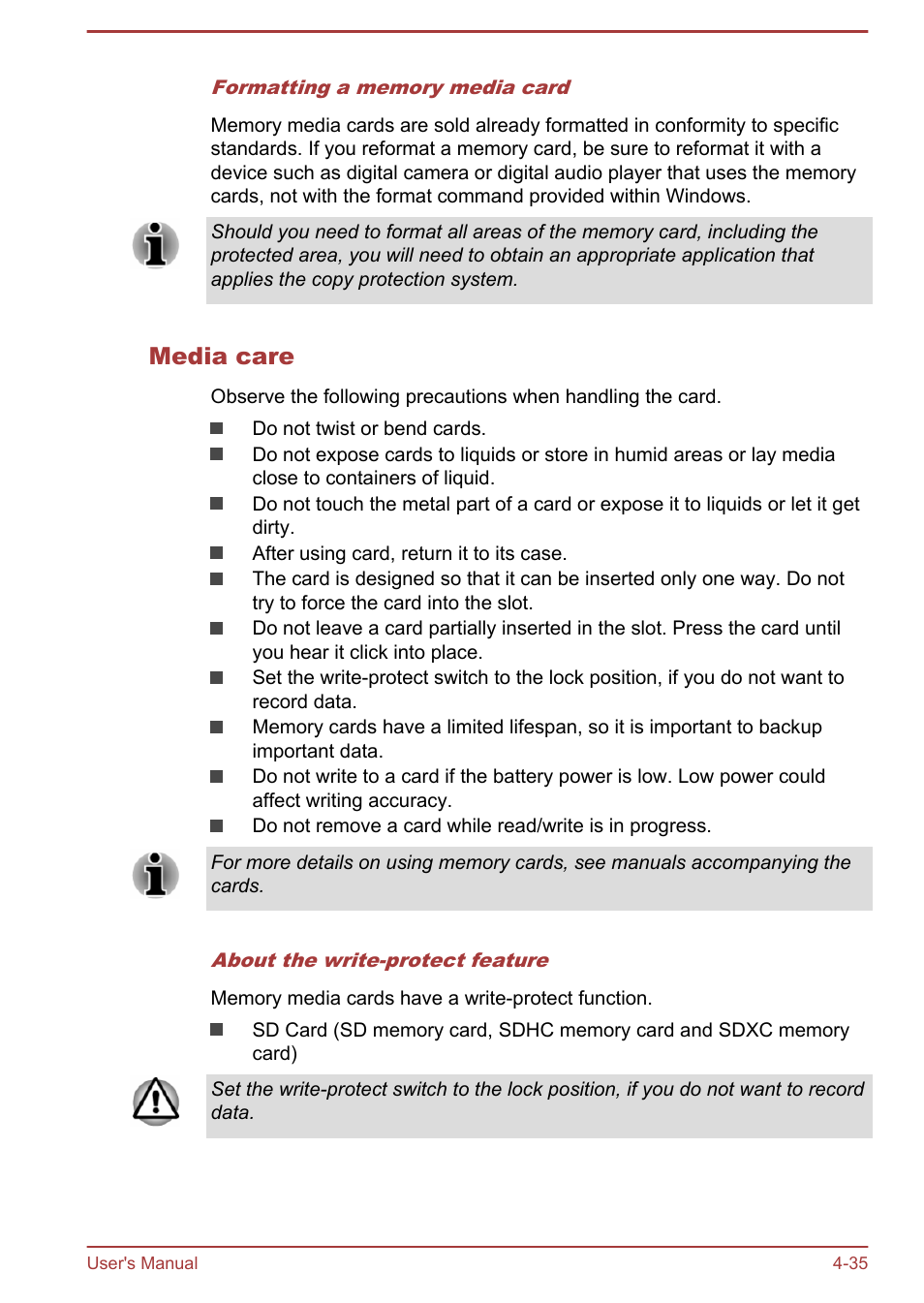 Media care | Toshiba Satellite Pro C50-A User Manual | Page 77 / 131