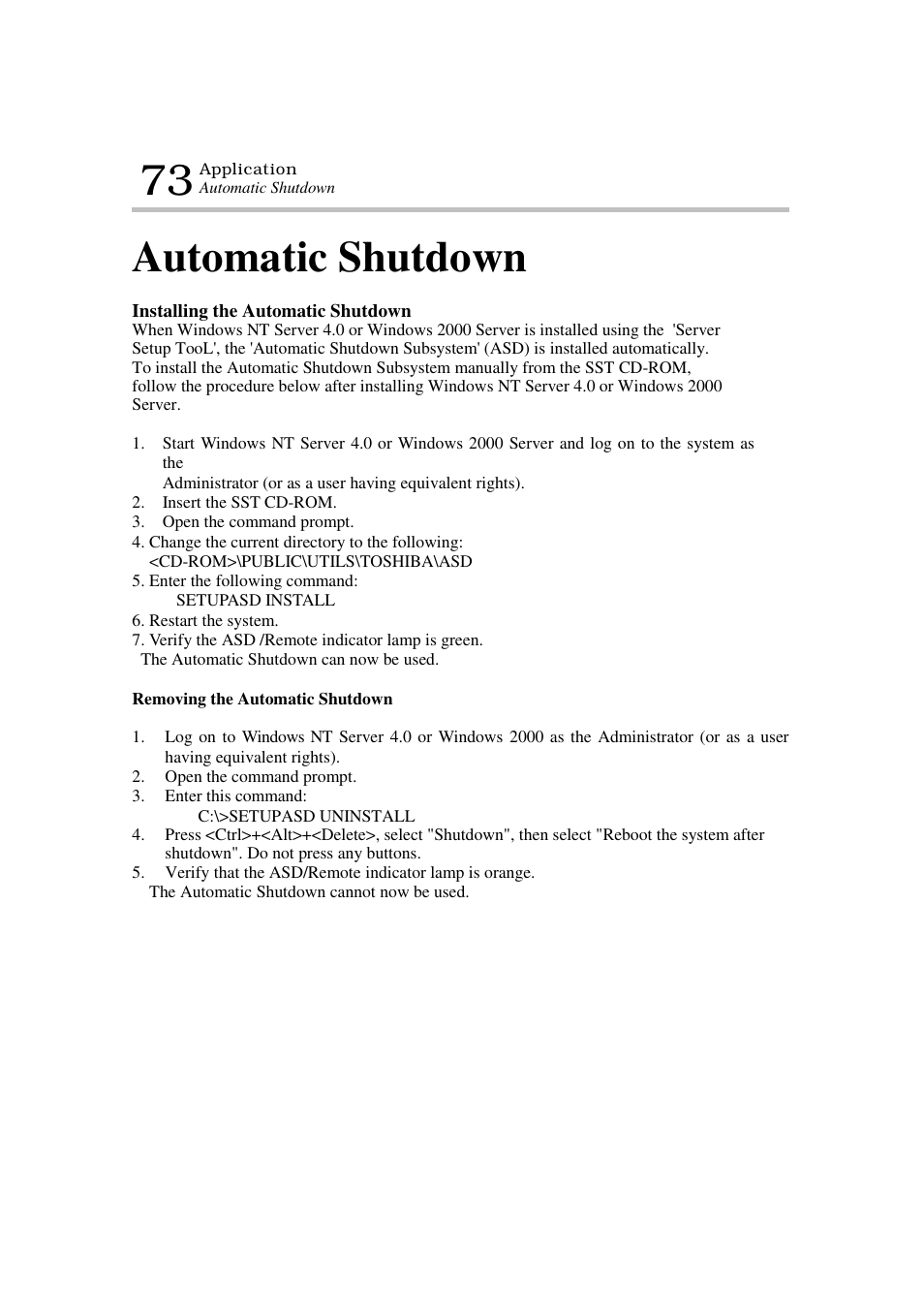 Automatic shutdown | Toshiba Magnia 7100 User Manual | Page 87 / 89