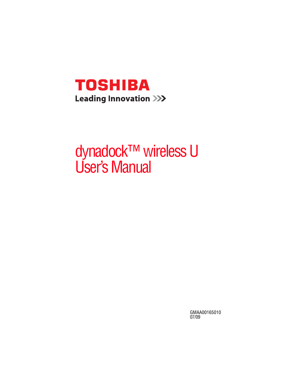 Toshiba Dynadock Wireless U User Manual | 76 pages