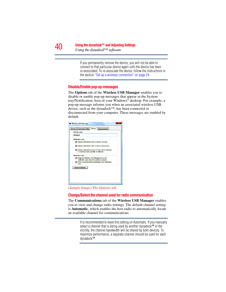 Toshiba Dynadock Wireless U User Manual | Page 40 / 76