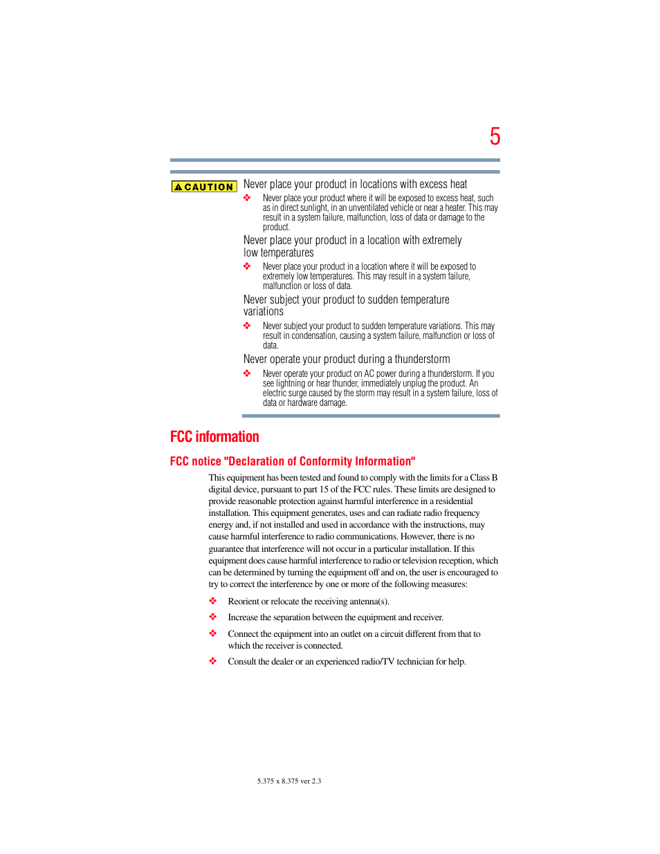 Fcc information | Toshiba Dynadock Wireless U User Manual | Page 5 / 76