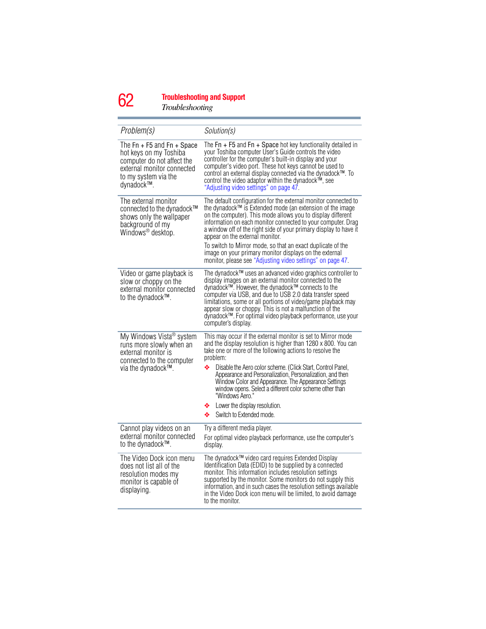 Toshiba Dynadock Wireless U User Manual | Page 62 / 76