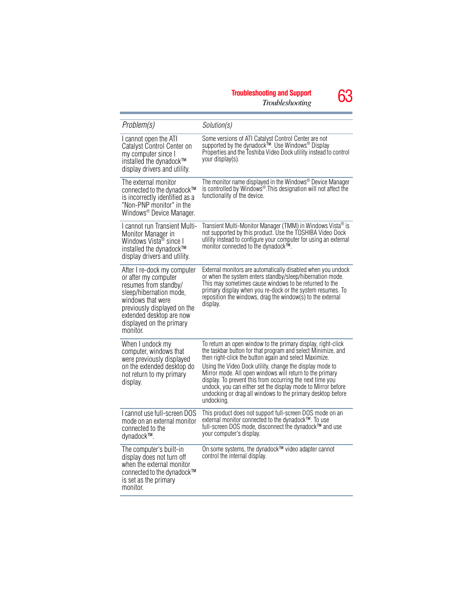 Toshiba Dynadock Wireless U User Manual | Page 63 / 76