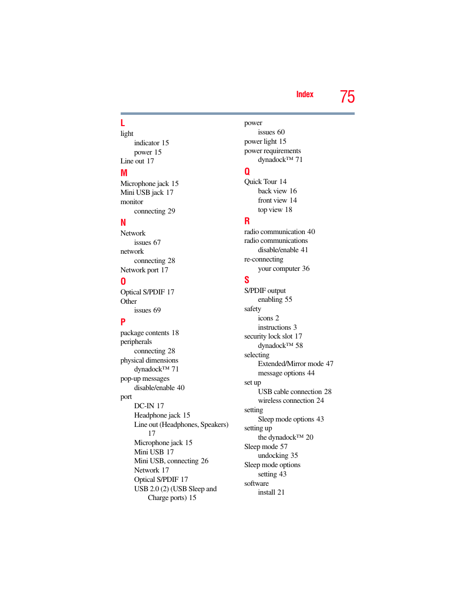 Toshiba Dynadock Wireless U User Manual | Page 75 / 76