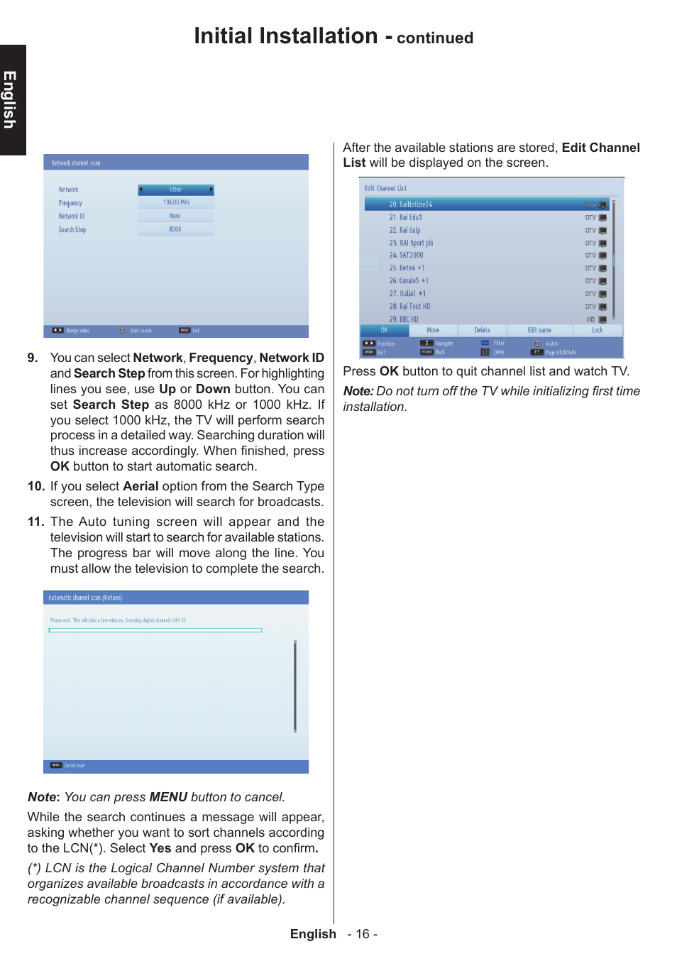 Initial installation | Toshiba L3455 User Manual | Page 17 / 54