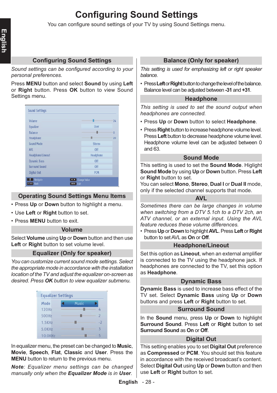 Configuring sound settings, English | Toshiba L3455 User Manual | Page 29 / 54