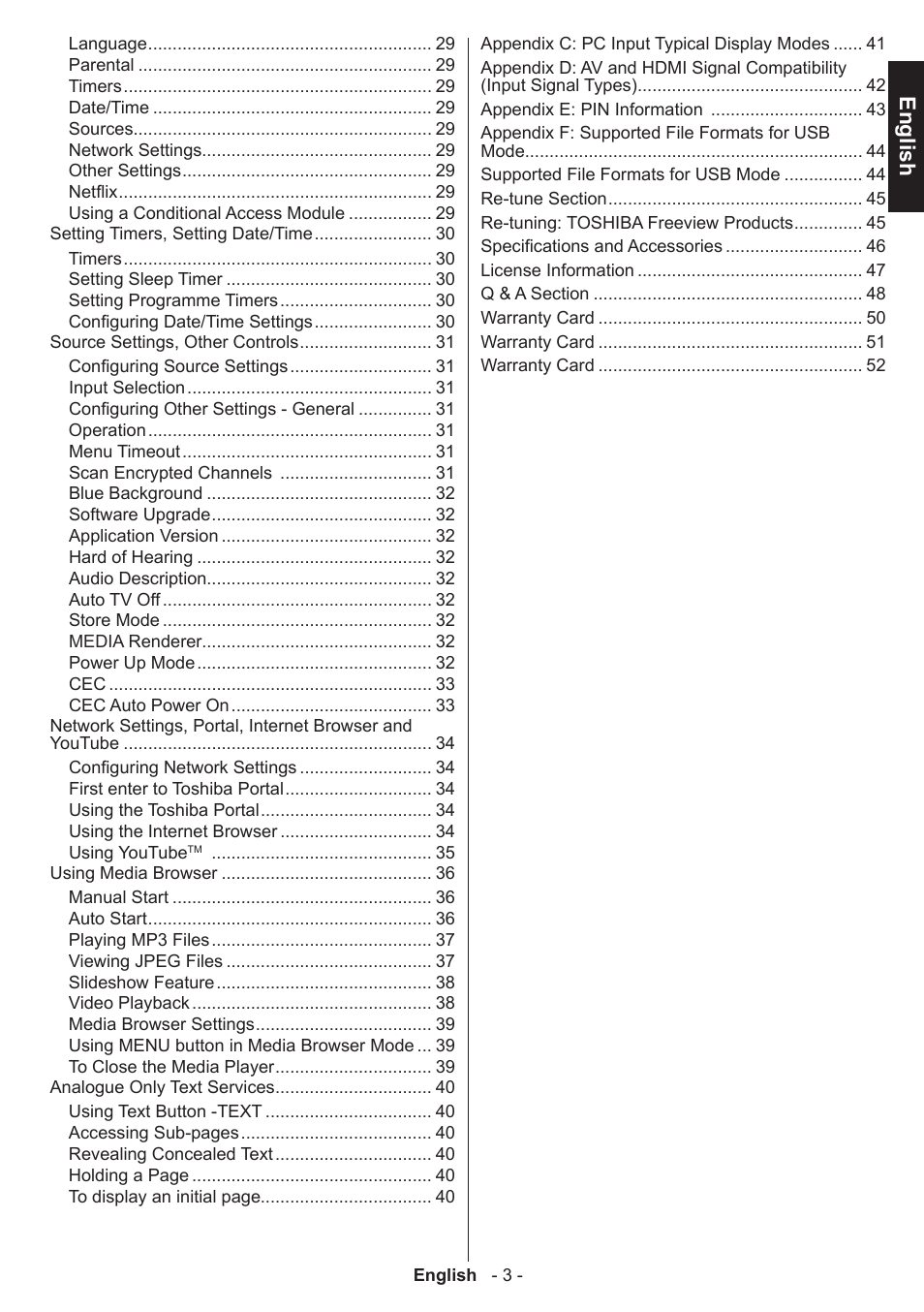 English | Toshiba L3455 User Manual | Page 4 / 54