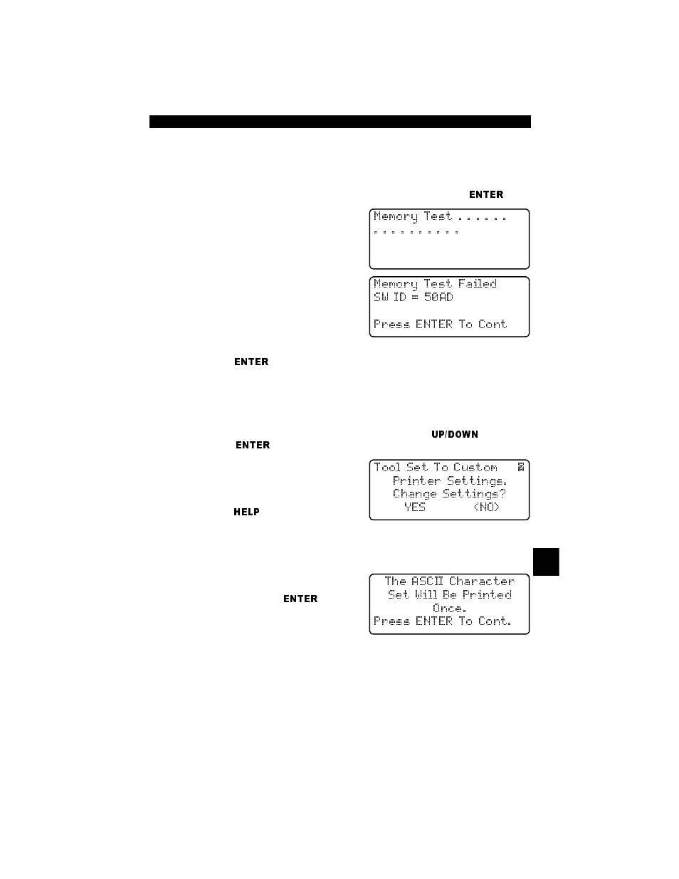Memory test, Printer test, Memory test -5 printer test -5 | Actron Professional Enhanced Scan Tool 9640A User Manual | Page 107 / 126
