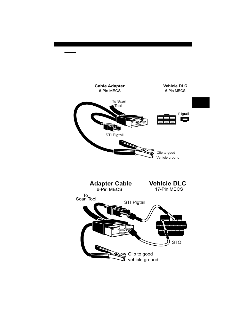 Mecs, Vehicle dlc, Adapter cable | Actron Professional Enhanced Scan Tool 9640A User Manual | Page 19 / 126