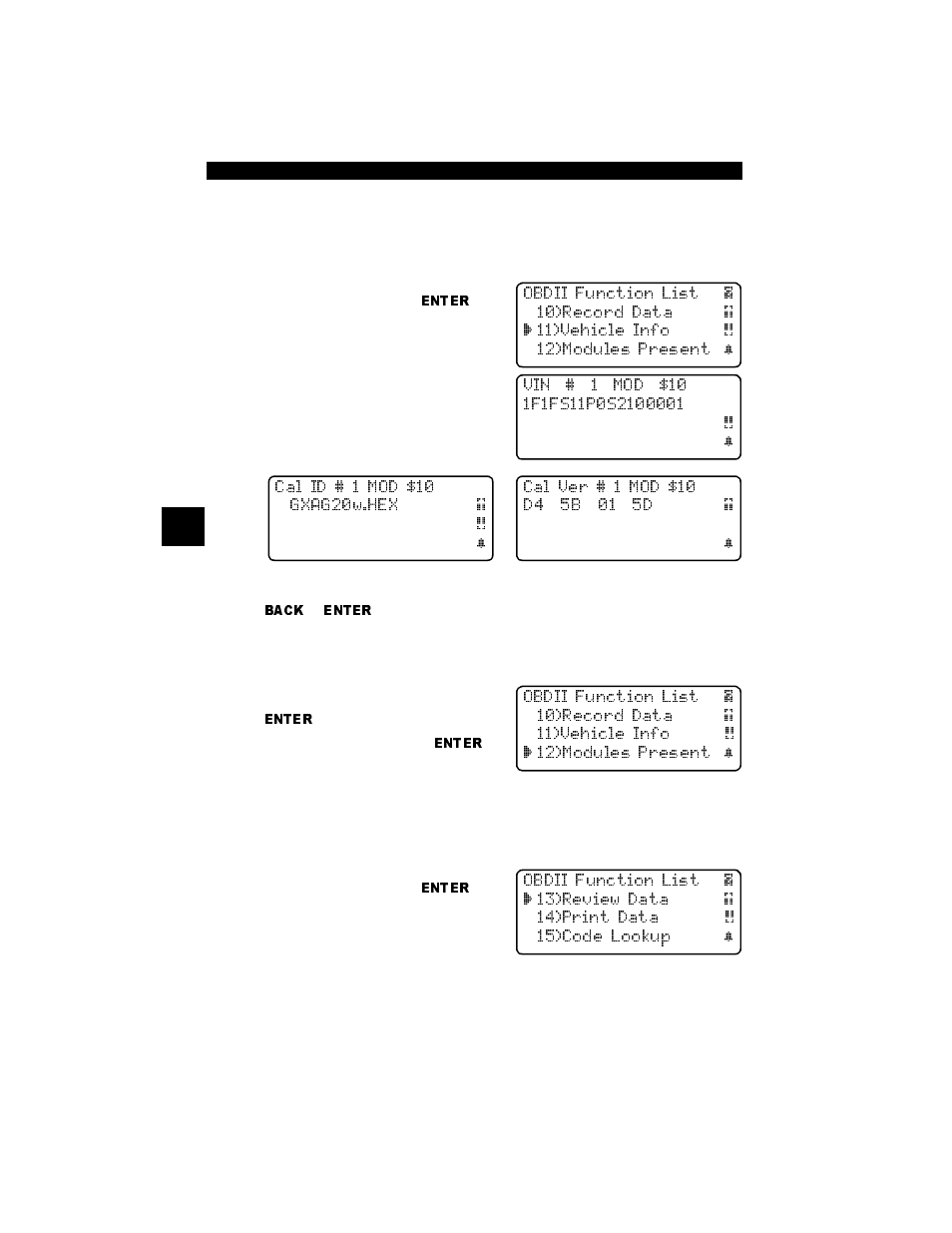 Modules present, Review data, Modules present -10 review data -10 | Actron Professional Enhanced Scan Tool 9640A User Manual | Page 42 / 126