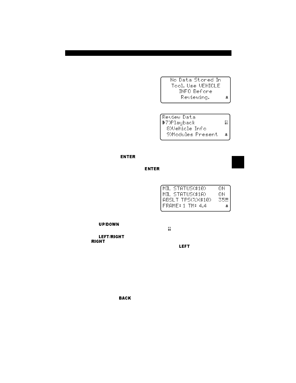 Playback, Playback -11 | Actron Professional Enhanced Scan Tool 9640A User Manual | Page 43 / 126