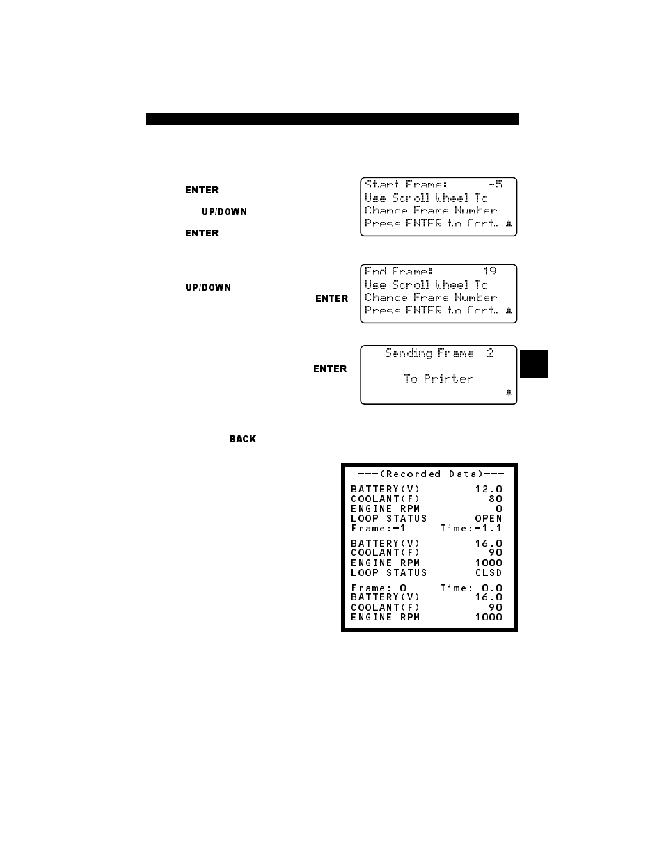 Printing playback data, Printing playback data -13 | Actron Professional Enhanced Scan Tool 9640A User Manual | Page 45 / 126