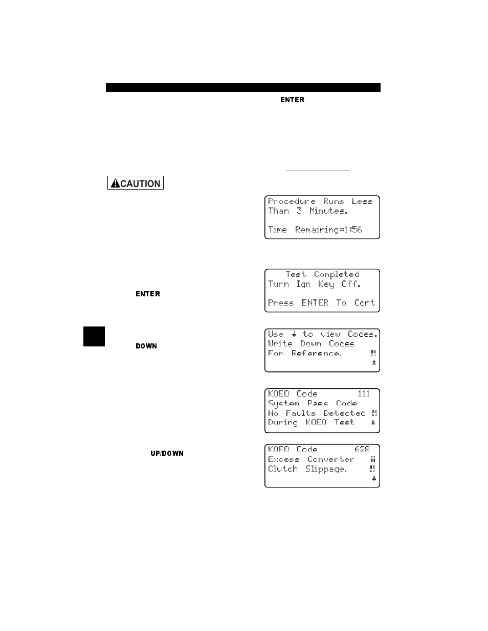 Caution | Actron Professional Enhanced Scan Tool 9640A User Manual | Page 62 / 126