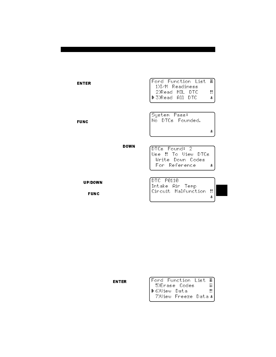 Read all dtc, Pending codes, Erase codes | View data | Actron Professional Enhanced Scan Tool 9640A User Manual | Page 79 / 126