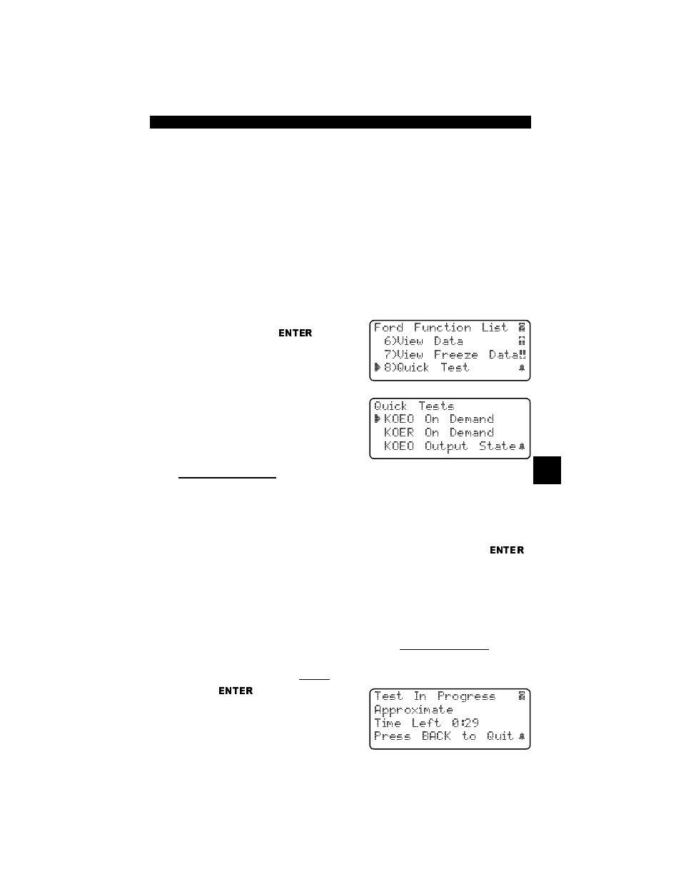Quick tests, Koeo on demand, Quick tests -21 | Actron Professional Enhanced Scan Tool 9640A User Manual | Page 81 / 126
