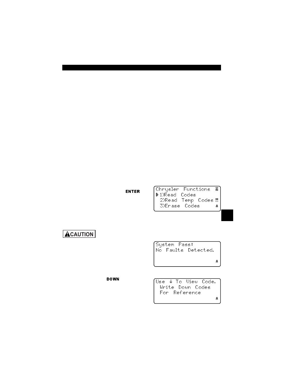 Section 7 - chrysler diagnostics, Manual info, Read codes | Section 7 – chrysler diagnostics, Manual info -1 read codes -1 | Actron Professional Enhanced Scan Tool 9640A User Manual | Page 89 / 126