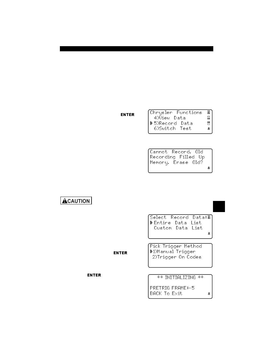 Record data, Record data -5, 7record data | Caution | Actron Professional Enhanced Scan Tool 9640A User Manual | Page 93 / 126