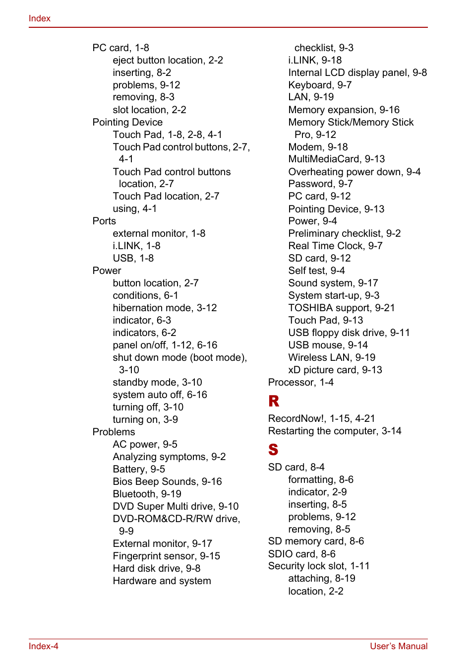 Toshiba Satellite U200 User Manual | Page 232 / 234