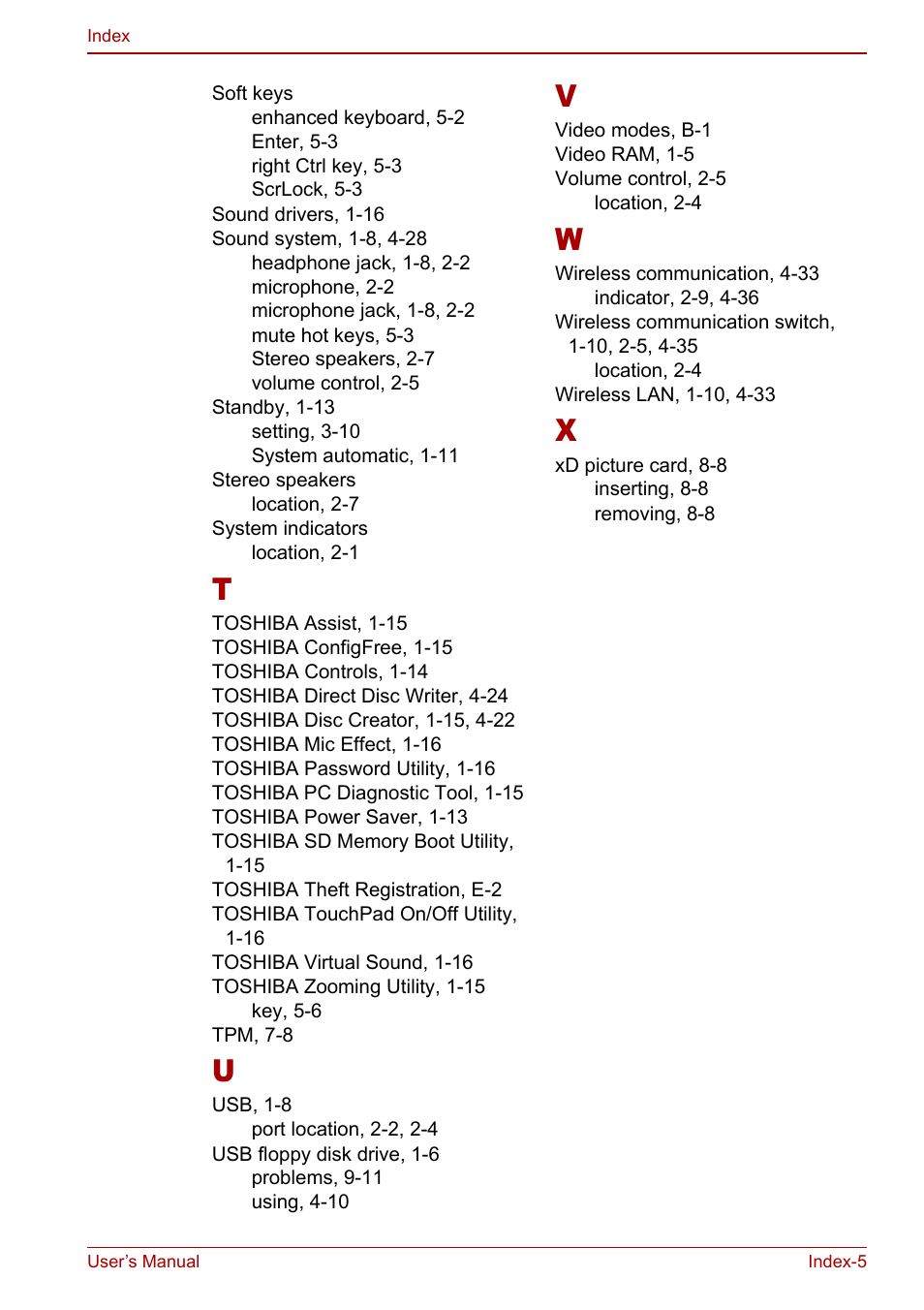 Toshiba Satellite U200 User Manual | Page 233 / 234