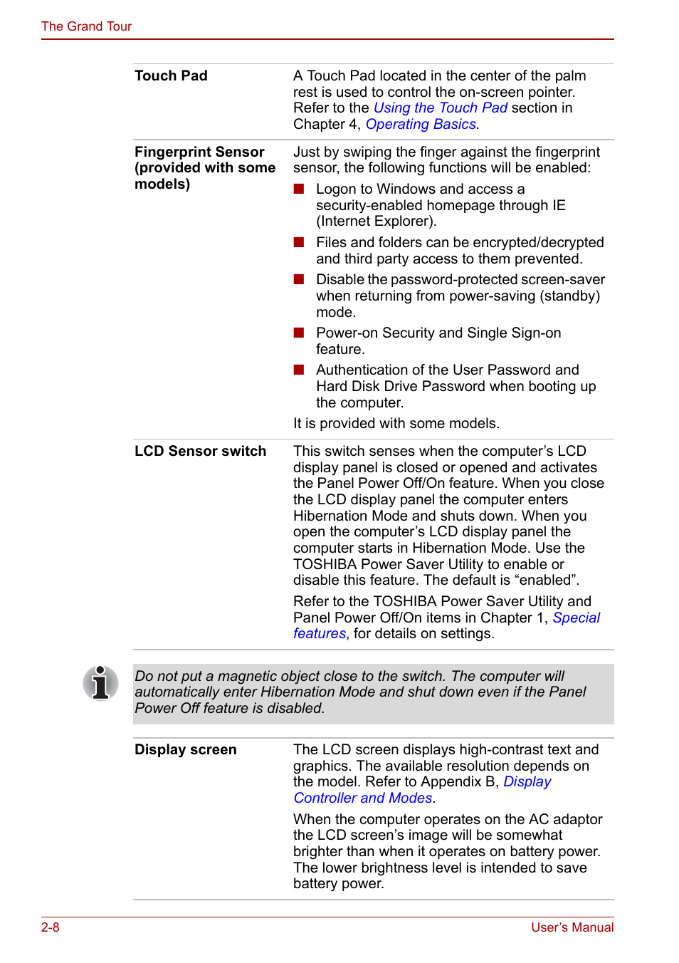 Toshiba Satellite U200 User Manual | Page 46 / 234
