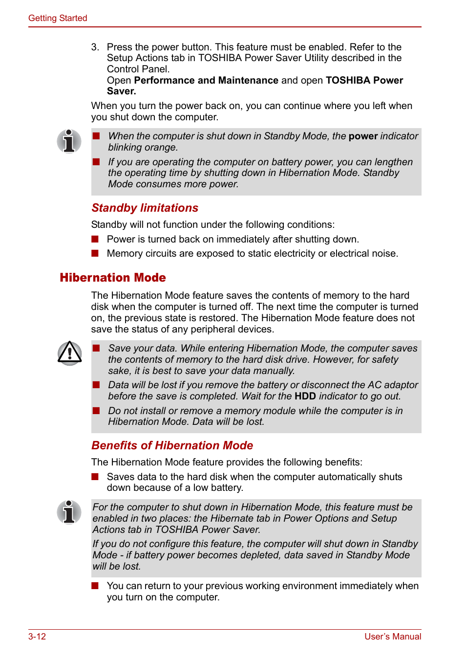 Hibernation mode | Toshiba Satellite U200 User Manual | Page 64 / 234