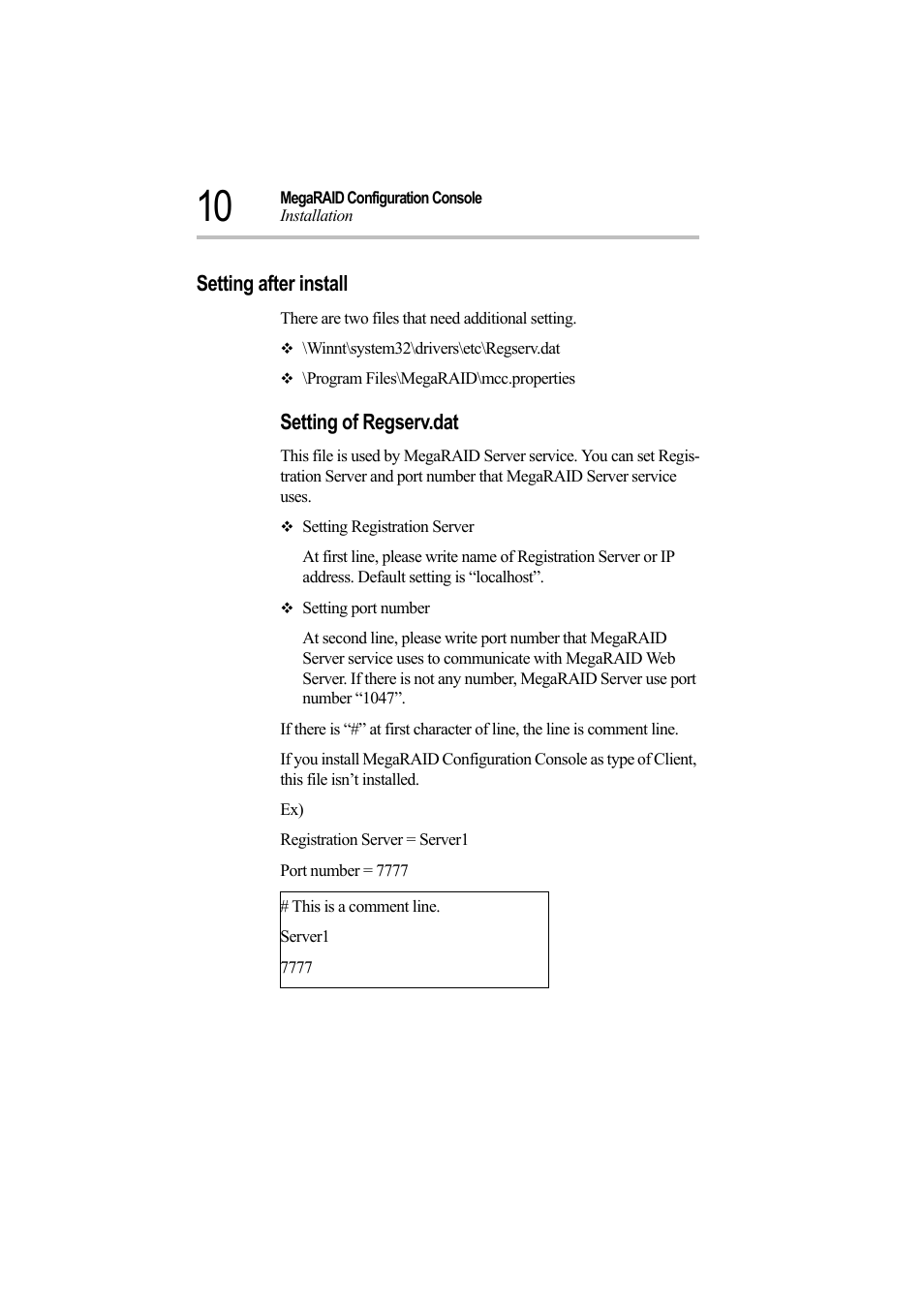 Setting after install, Setting of regserv.dat | Toshiba Magnia Z500 User Manual | Page 10 / 39