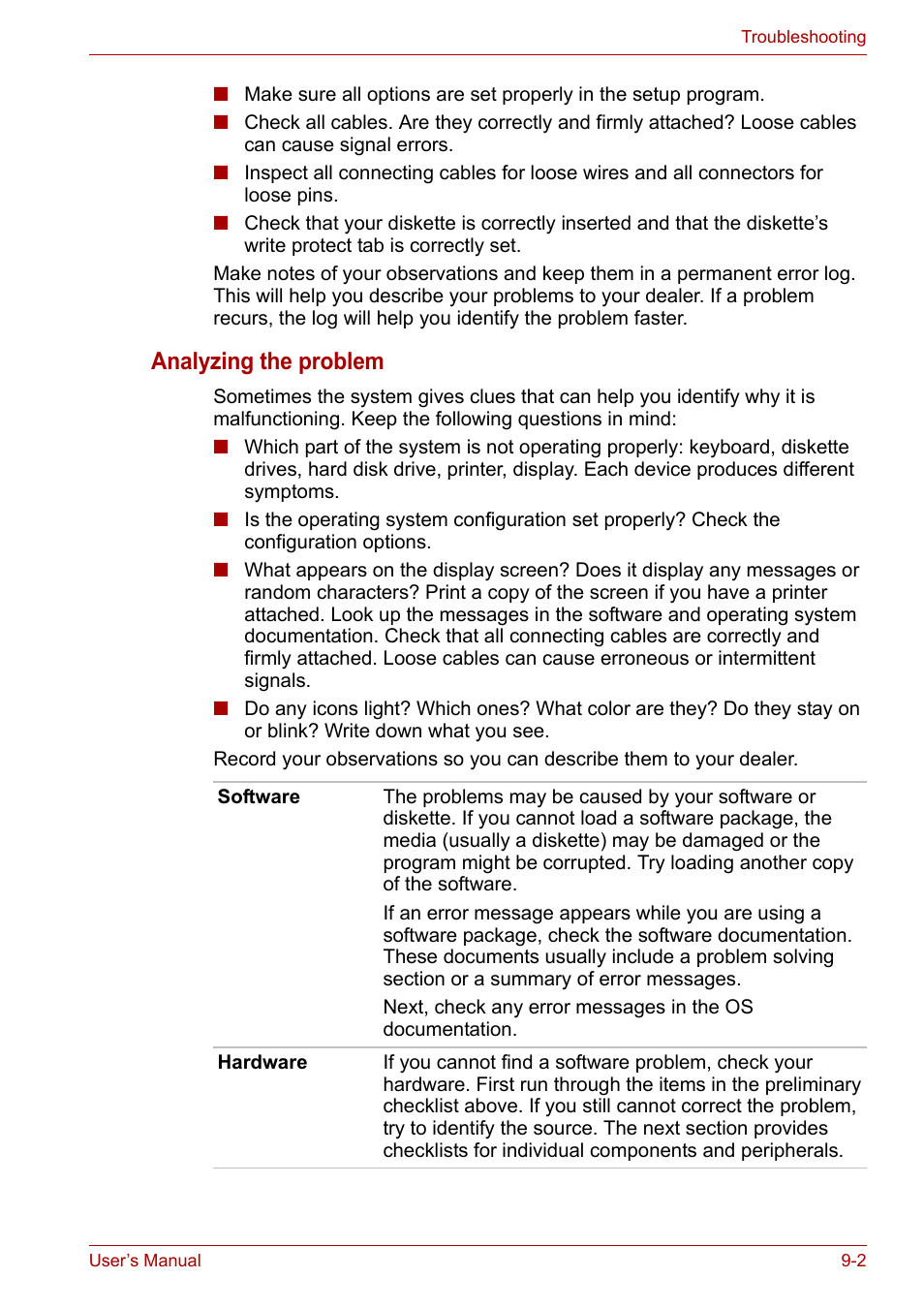 Analyzing the problem | Toshiba Satellite A100 (PSAAR) User Manual | Page 117 / 171