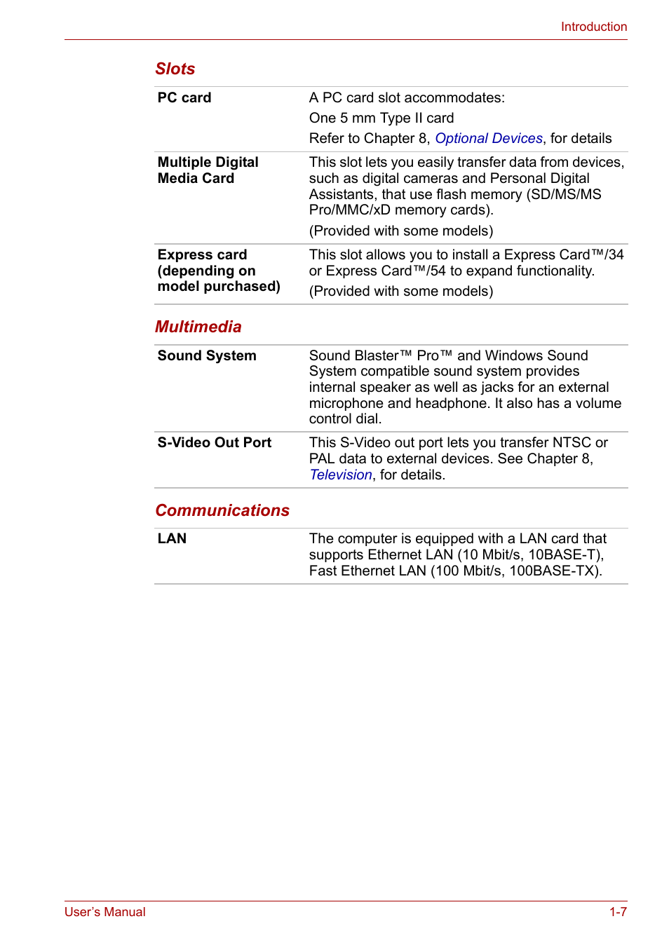 Toshiba Satellite A100 (PSAAR) User Manual | Page 23 / 171