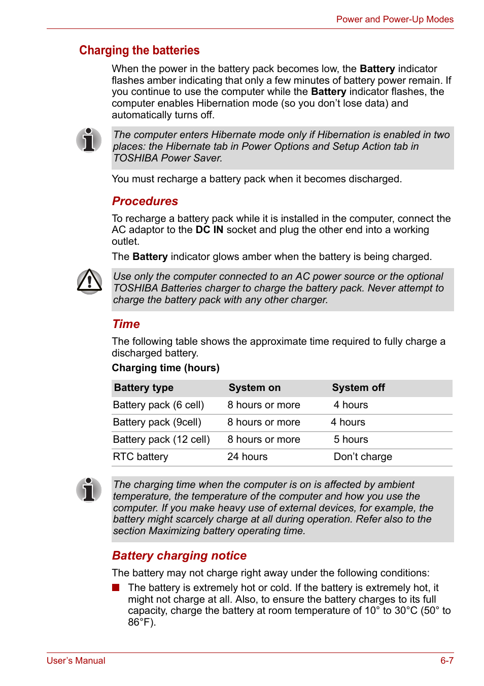 Charging the batteries | Toshiba Satellite A100 (PSAAR) User Manual | Page 91 / 171