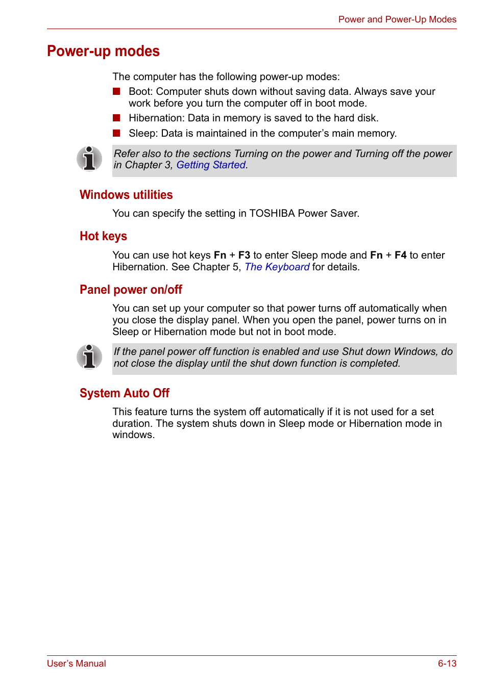 Power-up modes, Power-up modes -13 | Toshiba Satellite A100 (PSAAR) User Manual | Page 97 / 171