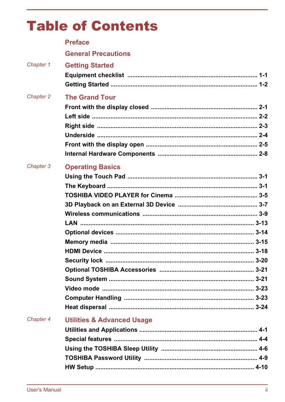 Toshiba Satellite U840W User Manual | Page 2 / 120