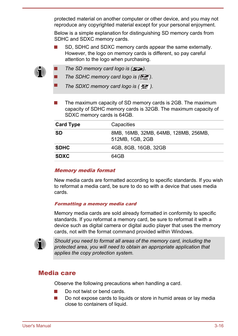 Media care | Toshiba Satellite U840W User Manual | Page 52 / 120