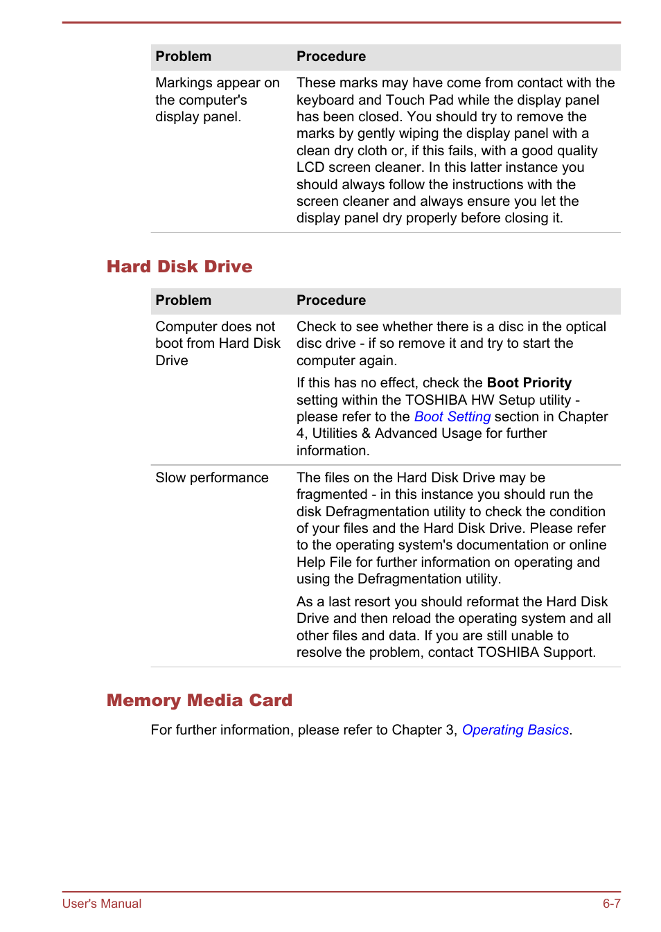 Hard disk drive, Memory media card | Toshiba Satellite U840W User Manual | Page 94 / 120