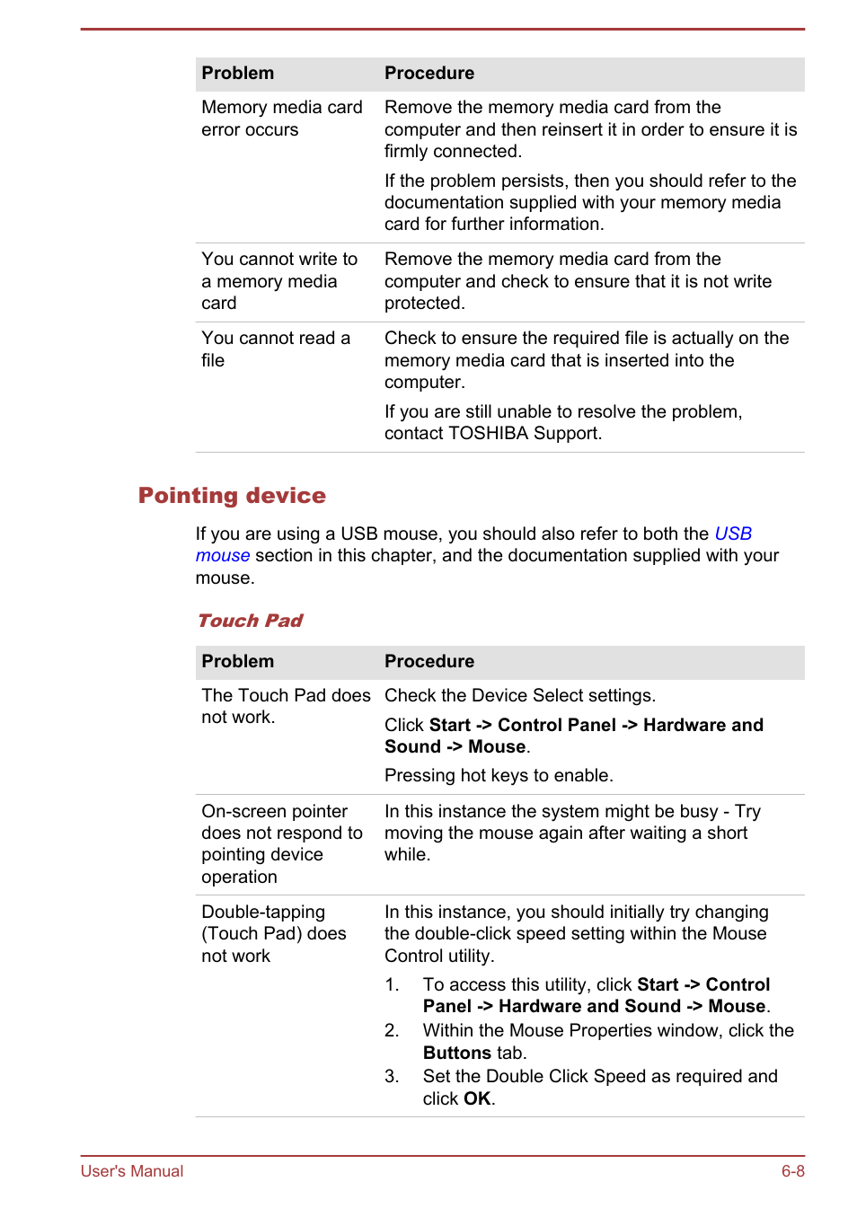 Pointing device | Toshiba Satellite U840W User Manual | Page 95 / 120