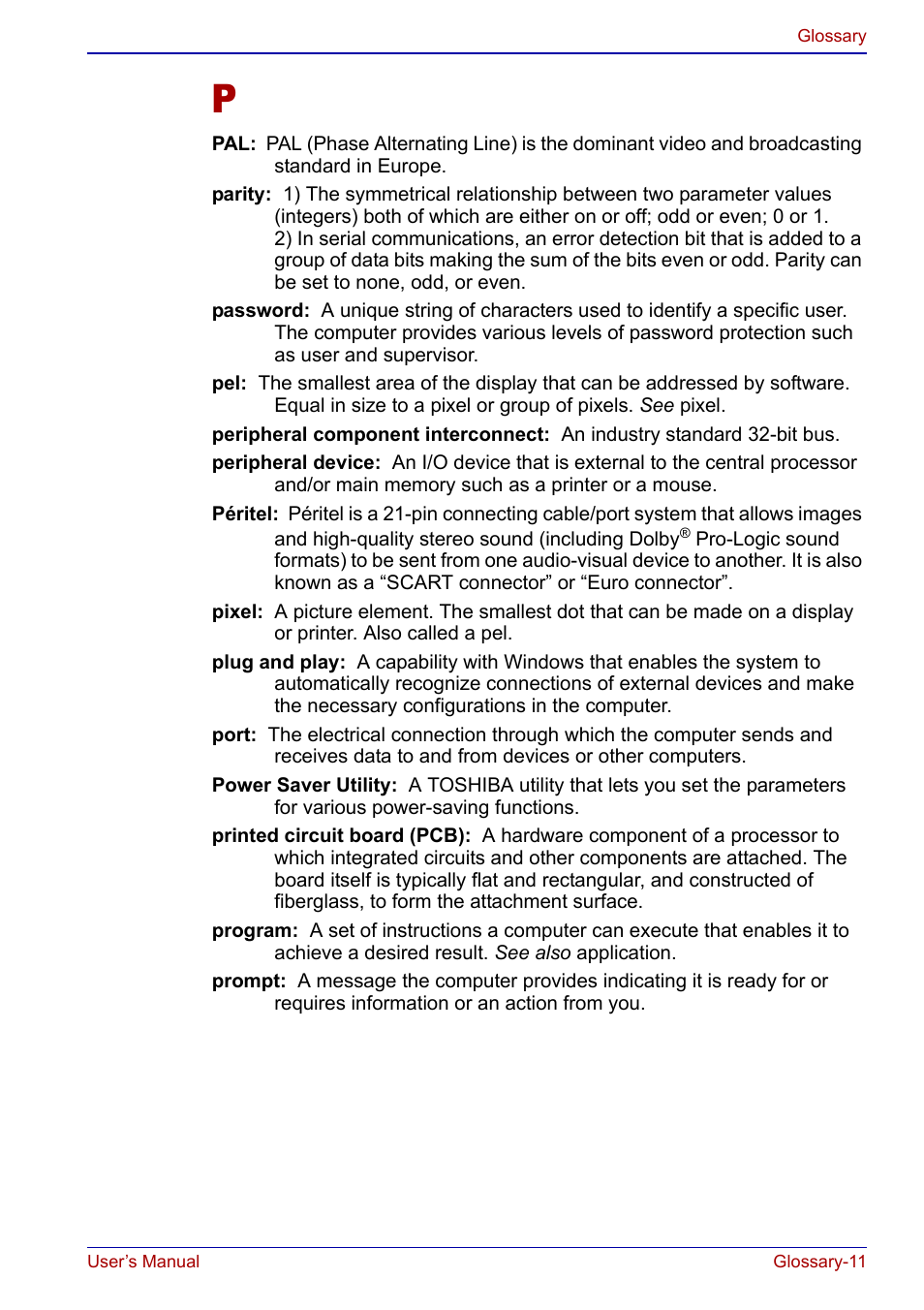 Toshiba Qosmio F20 (PQF22) User Manual | Page 273 / 282