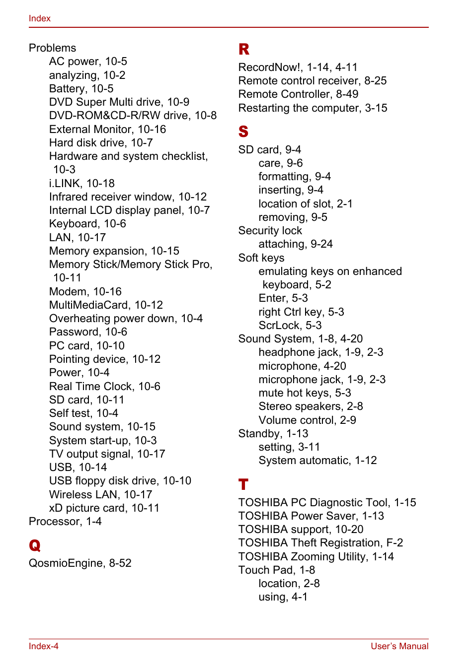 Toshiba Qosmio F20 (PQF22) User Manual | Page 280 / 282