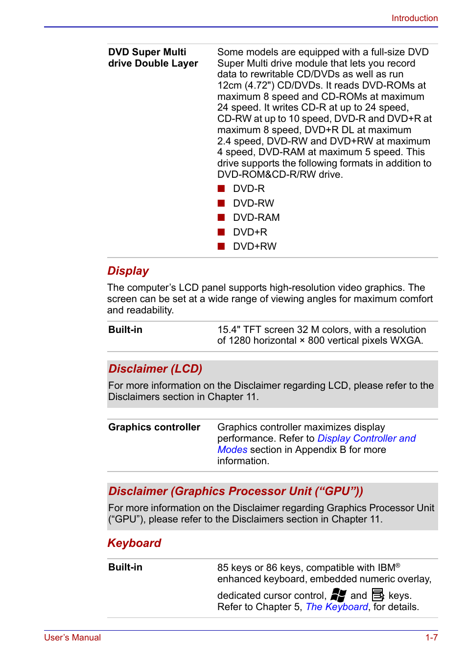 Toshiba Qosmio F20 (PQF22) User Manual | Page 33 / 282