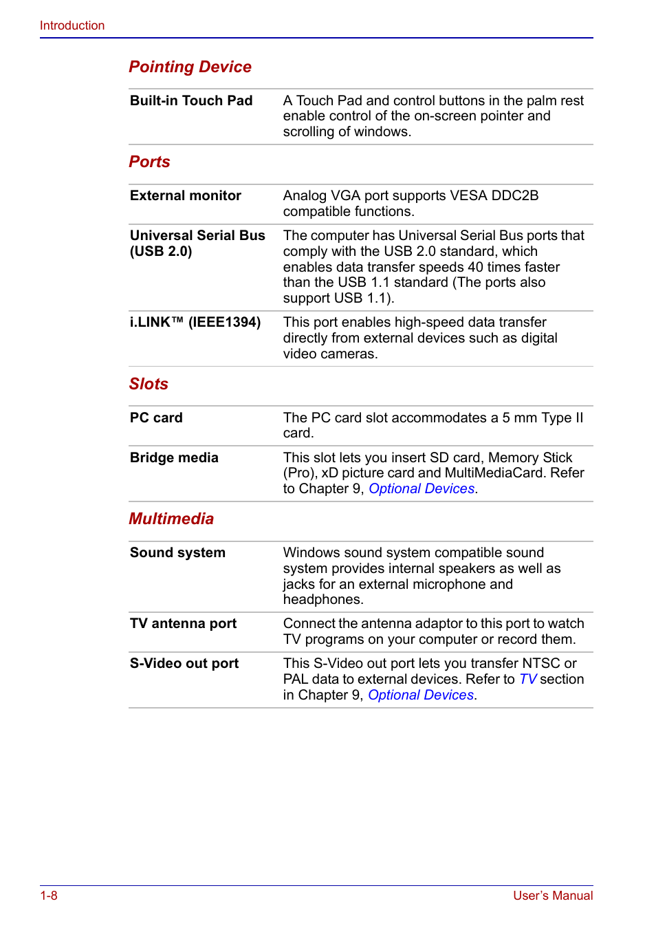 Toshiba Qosmio F20 (PQF22) User Manual | Page 34 / 282