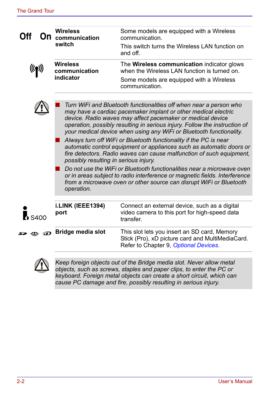 Toshiba Qosmio F20 (PQF22) User Manual | Page 44 / 282