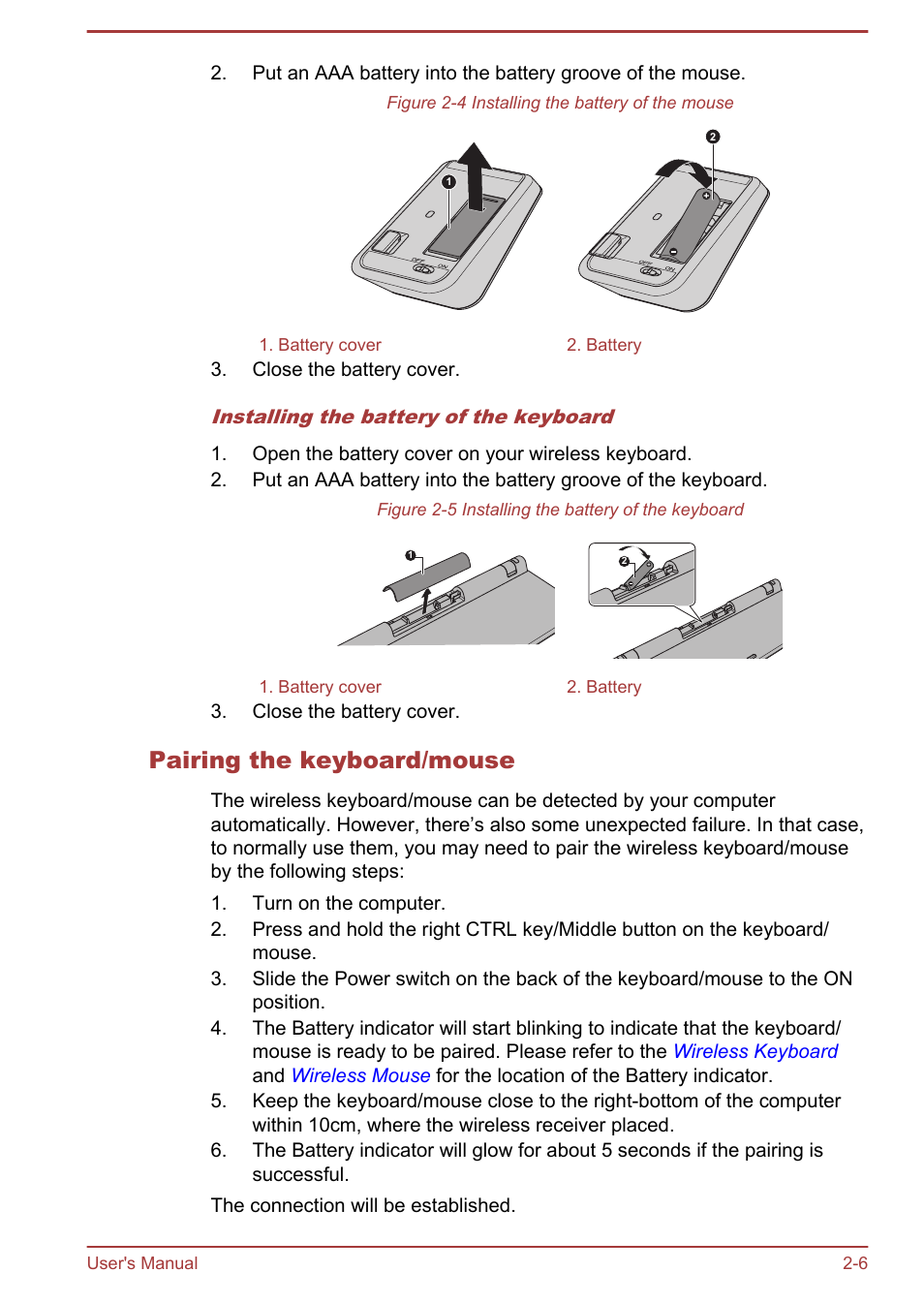 Pairing the keyboard/mouse | Toshiba PX30t-C User Manual | Page 24 / 142