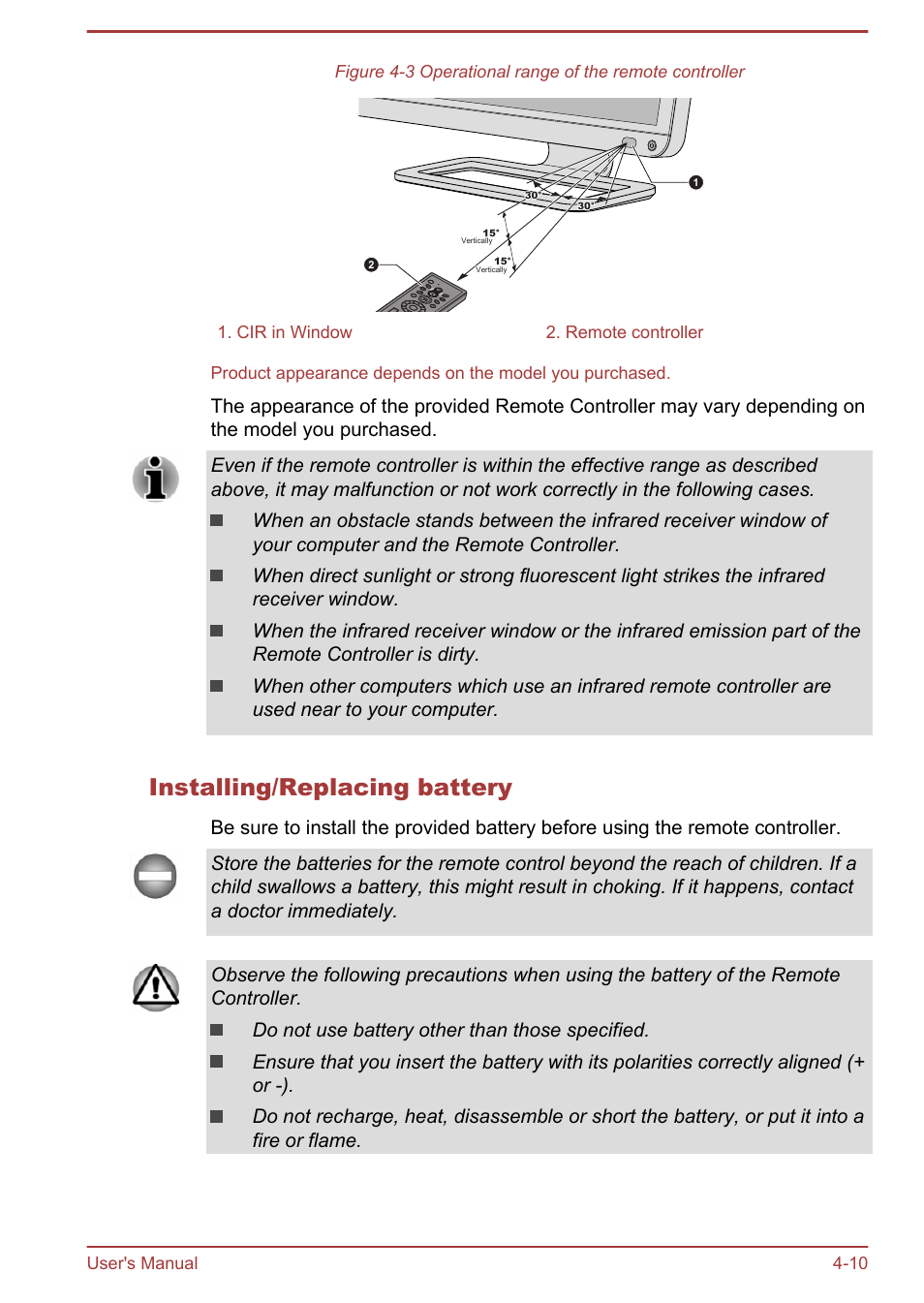 Installing/replacing battery | Toshiba PX30t-C User Manual | Page 55 / 142