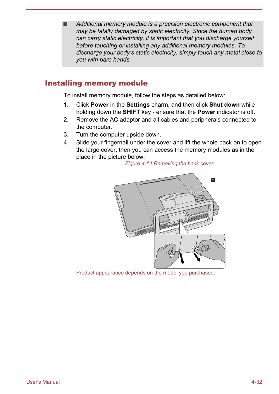 Installing memory module | Toshiba PX30t-C User Manual | Page 77 / 142