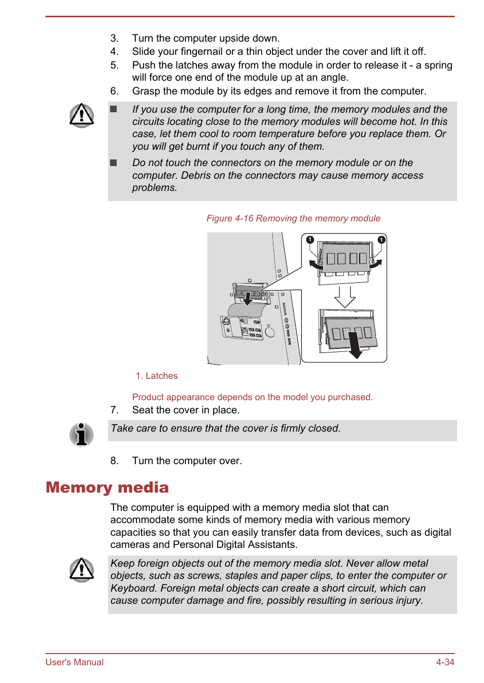 Memory media, Memory media -34 | Toshiba PX30t-C User Manual | Page 79 / 142