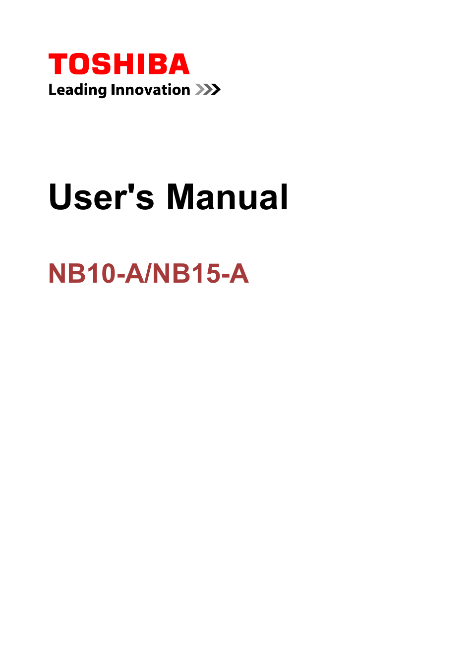 Toshiba Satellite NB10-A User Manual | 120 pages